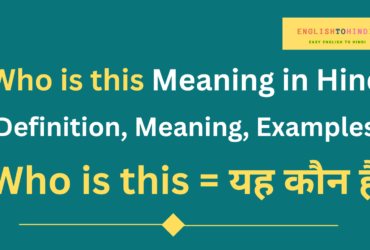 Who is this Meaning in Hindi